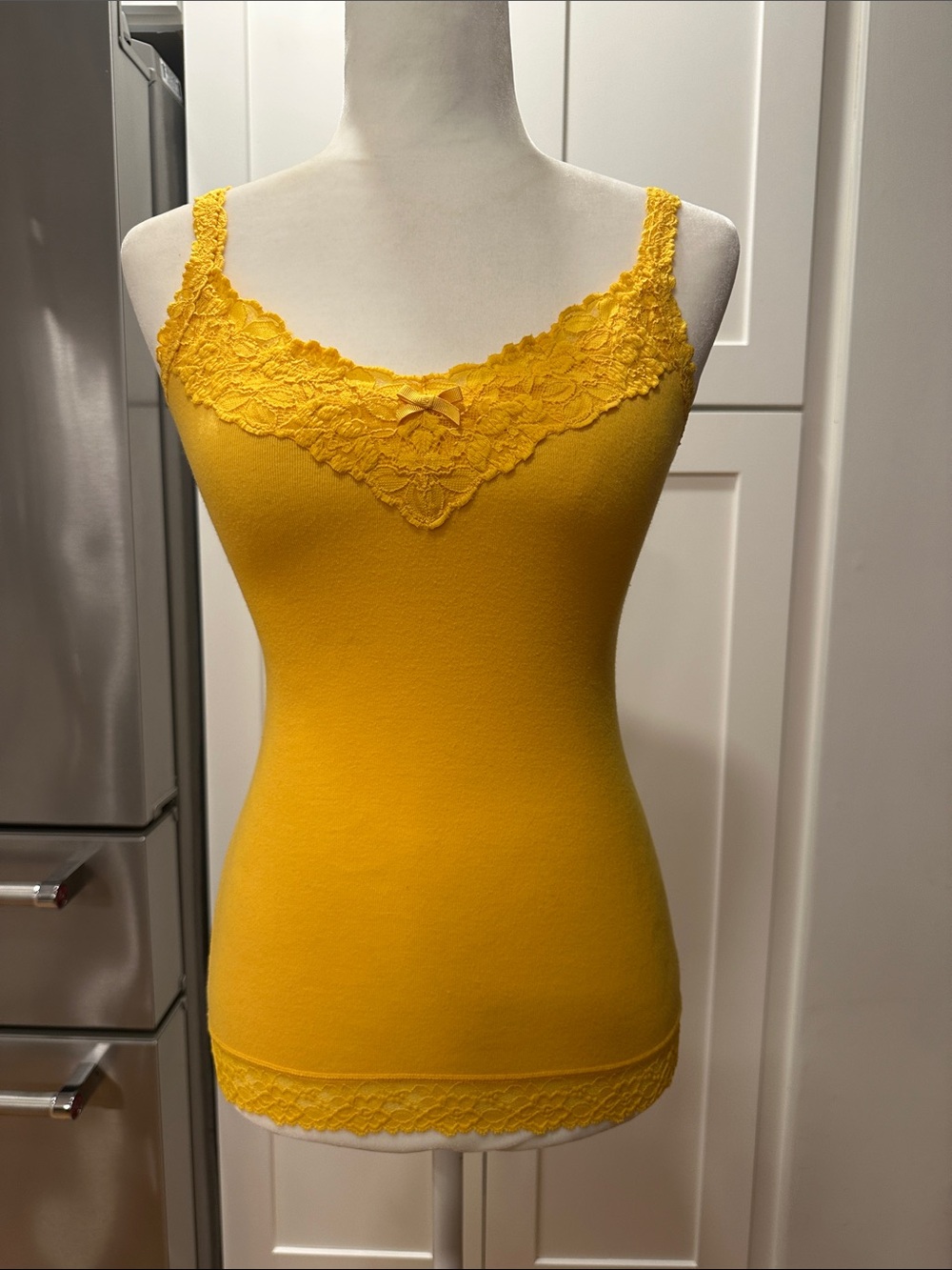 Vintage Abercrombie & Fitch Lace-Trim Stretch Tank Top